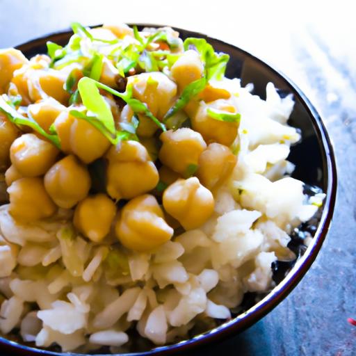 Zesty Vegan Lemon Garlic Chickpeas with Fluffy Rice Delight