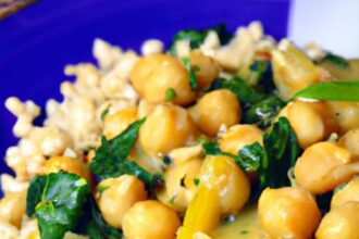 Hearty Chickpea & Spinach Curry: A Flavorful Rice Dish
