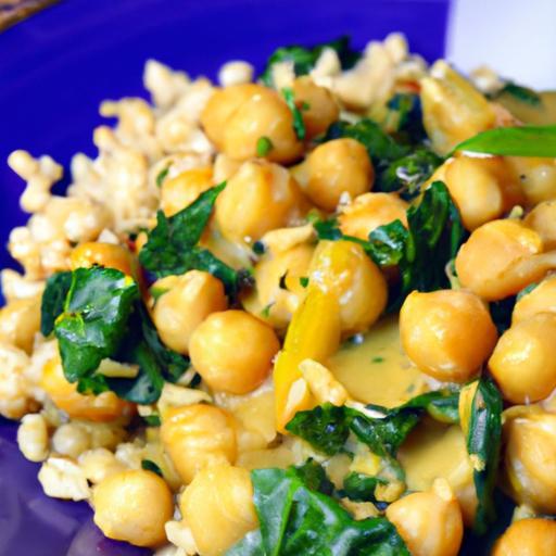 Hearty Chickpea & Spinach Curry: A Flavorful Rice Dish