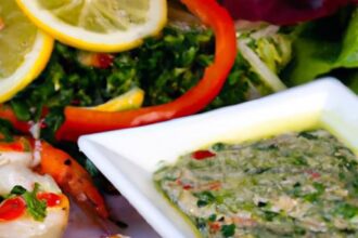 Zesty Grilled Shrimp with Vibrant Lemon-Cilantro Pesto