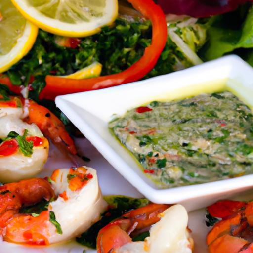 Zesty Grilled Shrimp with Vibrant Lemon-Cilantro Pesto