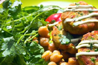 Crispy Chickpea Fritters with Fresh Veggie Medley Delight