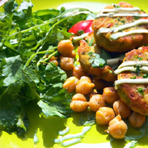 Crispy Chickpea Fritters with Fresh Veggie Medley Delight