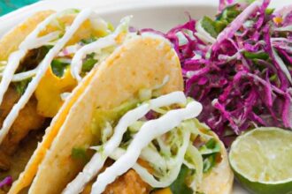 Crispy Fish Tacos with Zesty Cilantro Lime Slaw Delight