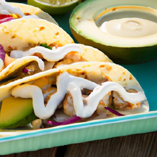 Fresh fish Tacos with Luscious Creamy Avocado Sauce