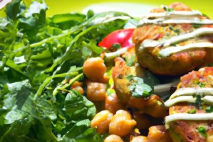 Crispy Chickpea Fritters with Fresh Veggie Medley Delight