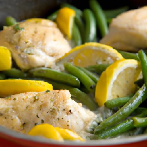 Zesty Lemon Garlic Butter‌ Chicken & Green Beans Skillet Delight