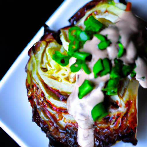 Savor Grilled ‍Cabbage steaks Drizzled⁣ with Zesty ‌Dijon Sauce